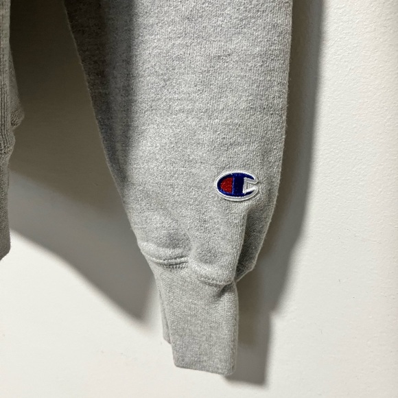 Champion Reverse Weave Gray Hoodie Small Embroidered Script Logo - Picture 9 of 12